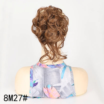 كعكة الشعر الاصطناعية المجعد  Chignon كليب في كعكة الشعر شعر مستعار