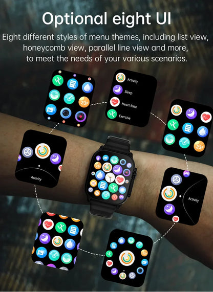 2024 T800 Ultra 2 ساعة ذكية للرجال 49 مم سلسلة 8 شاشة AMOLED 2.3 بوصة NFC Compass مقاومة للماء لساعة Apple Watch IWO Ultra 8 الذكية